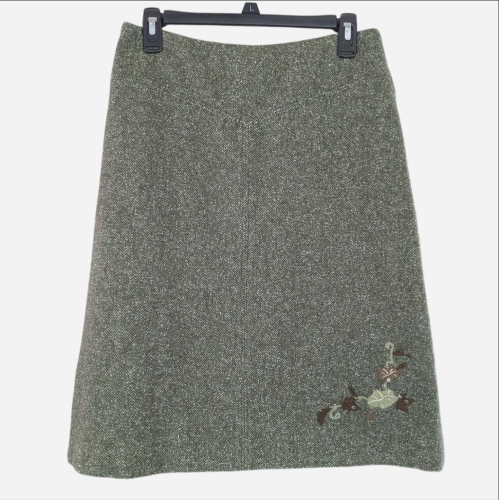 Wool Blend Midi Skirt